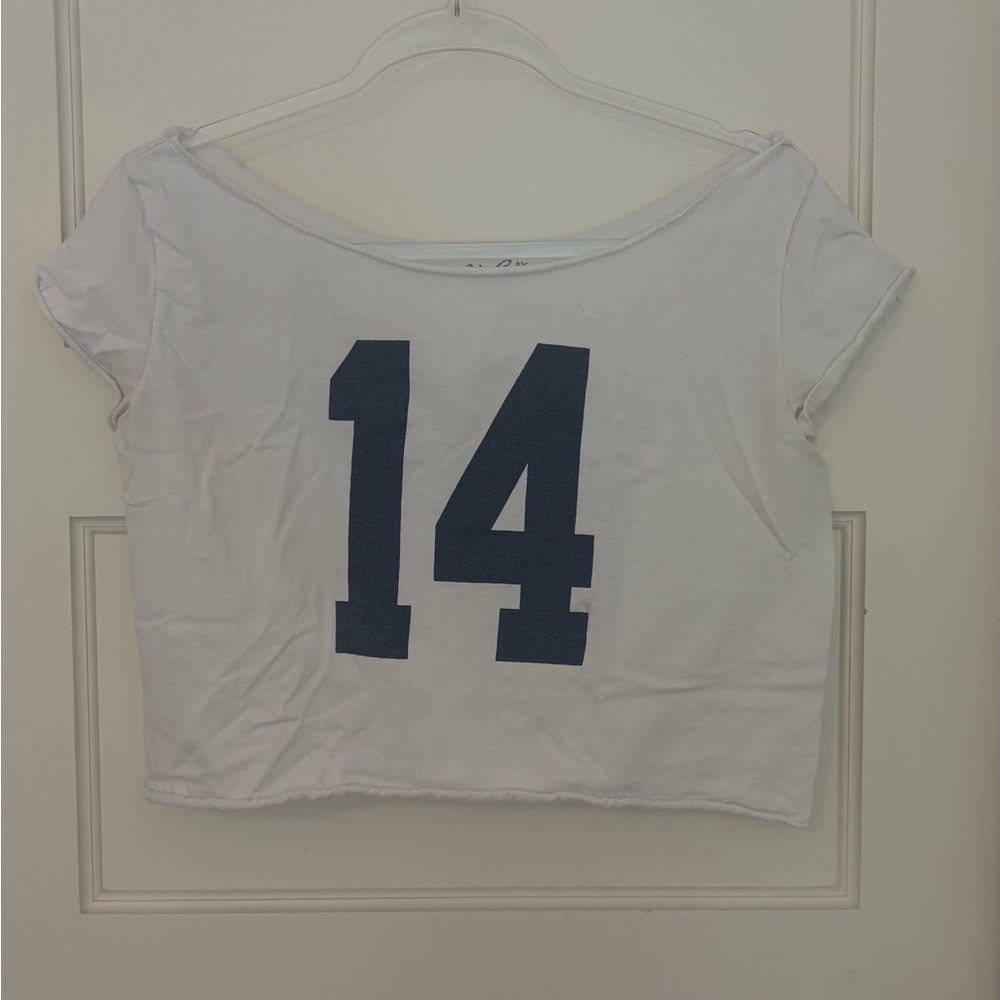 Brandy Melville “14” Off the Shoulder Shirt